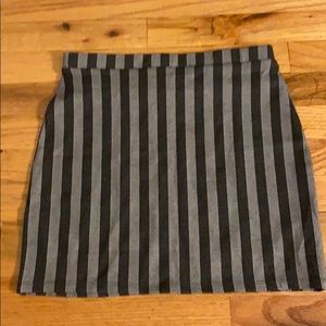 striped mini skirt